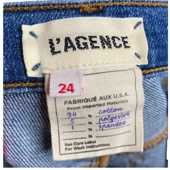 L’Agence Women’s Mid Rise Slouchy Straight Shane Jeans size 24 - Picture 3 of 6